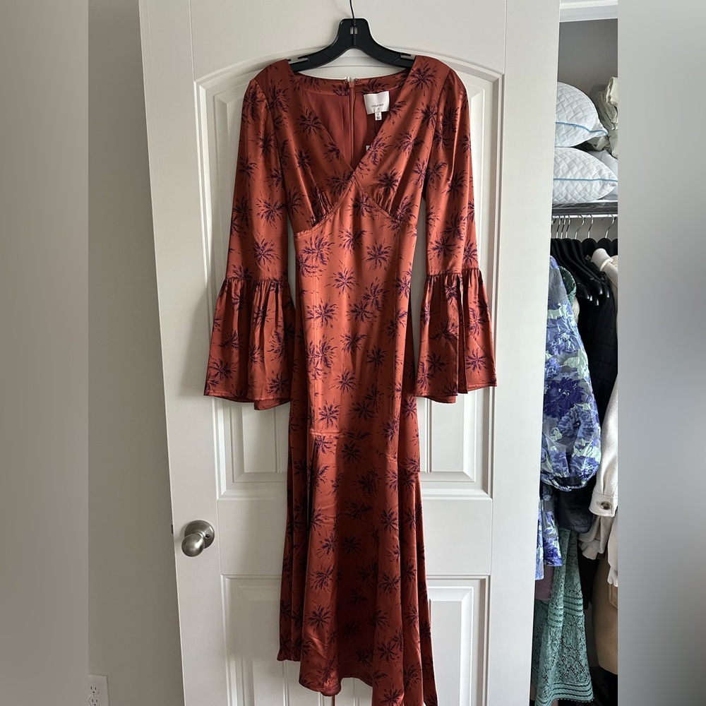 Cinq a Sept Rust Satin Dress
